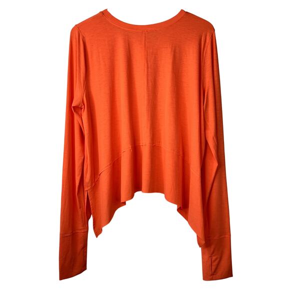 Free People Movement Tempo Long Sleeve Tee Orange XL Thumbholes Loose Flowy NEW - Picture 8 of 9